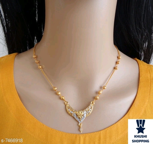 Khushi Beuaty Gold Mala - gold, 7"