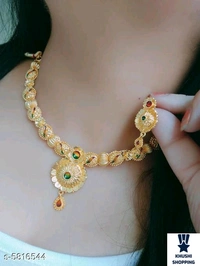 Khushi Beauty Gold Mala  - Gold, 7"