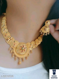 Khushi Beauty Gold Mala  - Gold, 7"