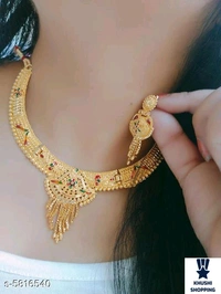 Khushi Beauty Gold Mala  - Gold, 7"