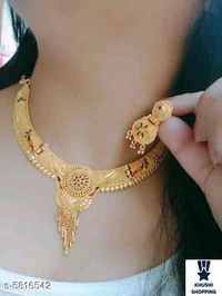 Khushi Beauty Gold Mala  - Gold, 7"