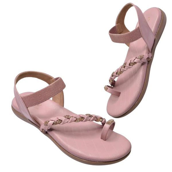 Stepee Flat arba Sandal with extra padding - Peach