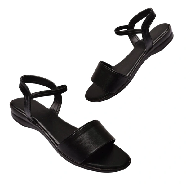 STEPEE Flat formal sandals for women with soft and casual look - Black