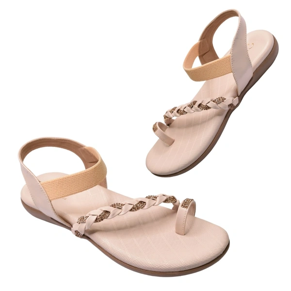 Stepee Flat arba Sandal with extra padding - Cream