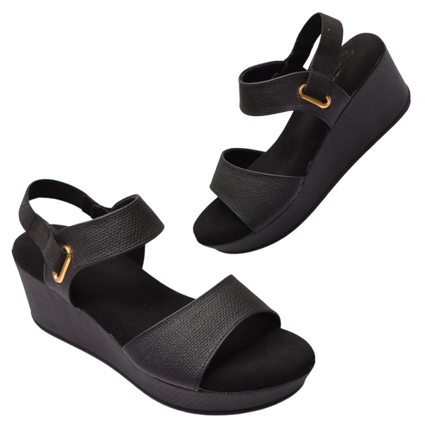STEPEE Platform wedges  slipper for women - 6 Pair set - Black