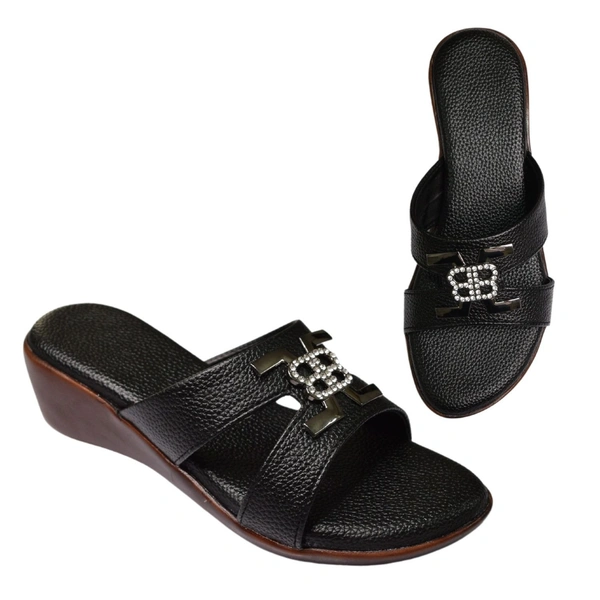 Stepee Soft Pillow Comfort Slippers For Women - Black