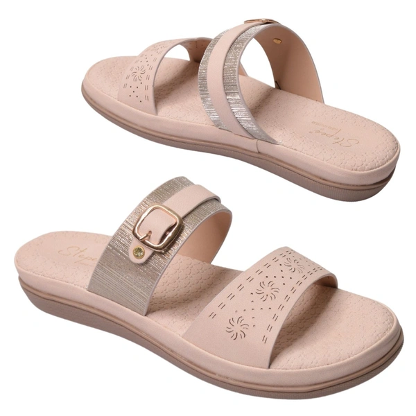 Stepee Flat Arba Sandal With Extra Padding - Cream