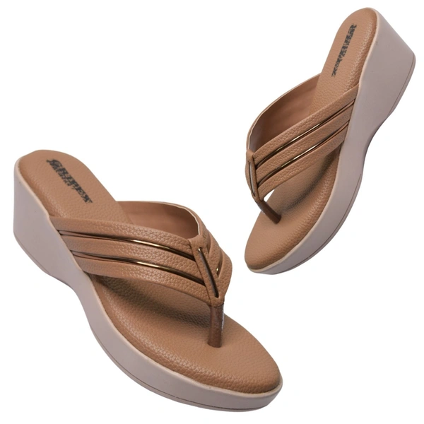 Stepee soft padding comfort slippers for women - Tan