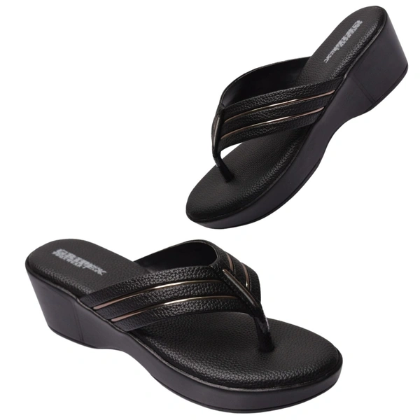 Stepee soft padding comfort slippers for women - Black