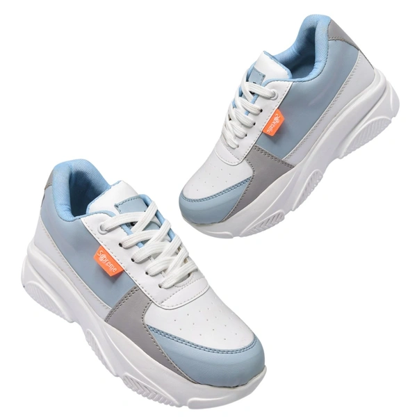 Stepee Comfotable Lightweight Casual Lace-Up Sneaker for Women/Girls - Blue