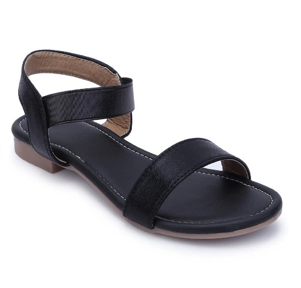 Stepee Flat Sandal -6 Pair set - Black