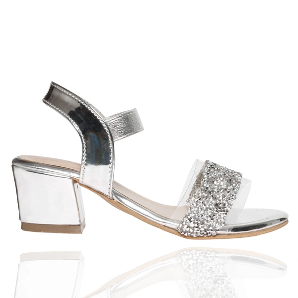 Stepee Silver Heel Chain work Kids sandals- 8 Pair set - Silver