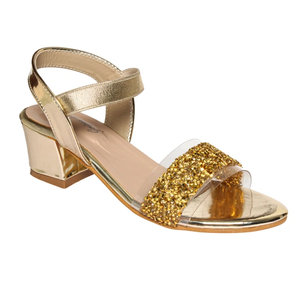 Stepee Golden Heel Chain work Kids sandals- 8 Pair set - Golden