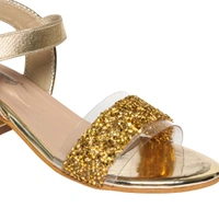 Stepee Golden Heel Chain work Kids sandals- 8 Pair set - Golden