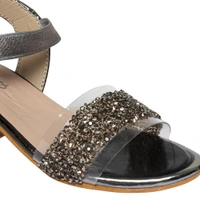 Stepee Grey Heel Chain work Kids sandals- 8 Pair set - Grey