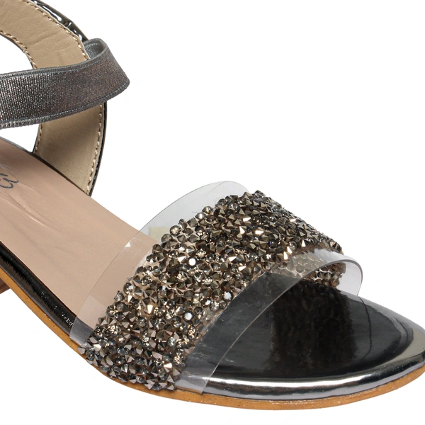 Stepee Grey Heel Chain work Kids sandals- 8 Pair set - Grey