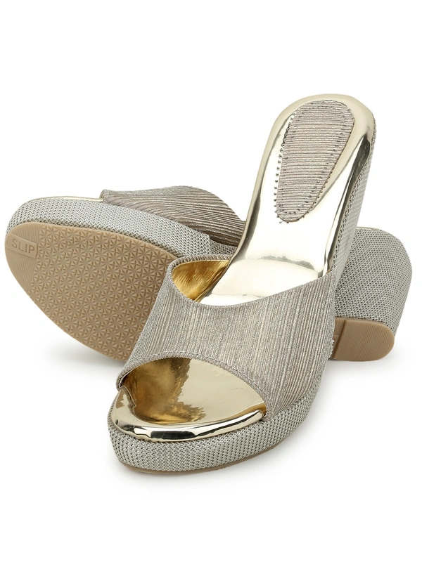 Stepee GoldenFancy Platform wedges gola Slipper- 6 Pair set - Golden
