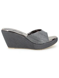 Stepee Grey Fancy Platform wedges gola Slipper- 6 Pair set - Grey