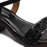 Stepee Short heel black Sandals -6 Pair Set - Black