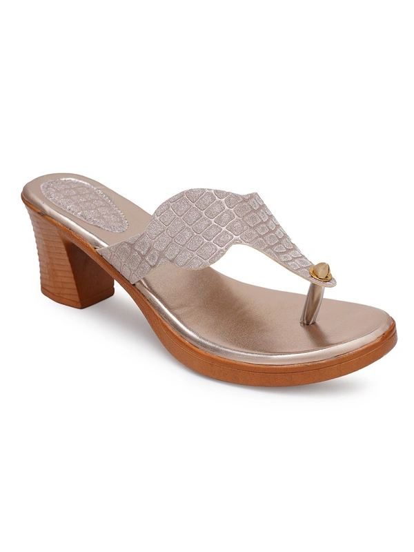 Stepee Rose Gold Fancy V shape slipper - 6 Pair set - Rose gold