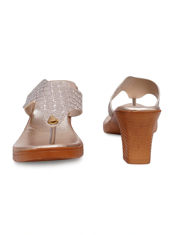 Stepee Rose Gold Fancy V shape slipper - 6 Pair set - Rose gold