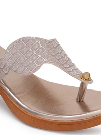Stepee Rose Gold Fancy V shape slipper - 6 Pair set - Rose gold