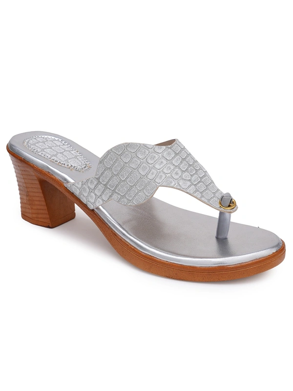Stepee Sliver Fancy V shape slipper - 6 Pair set - Silver