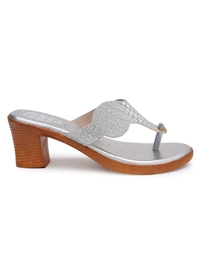 Stepee Sliver Fancy V shape slipper - 6 Pair set - Silver