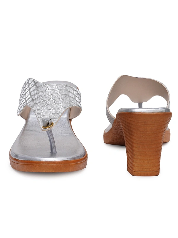 Stepee Sliver Fancy V shape slipper - 6 Pair set - Silver