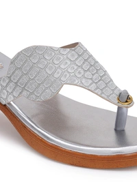 Stepee Sliver Fancy V shape slipper - 6 Pair set - Silver