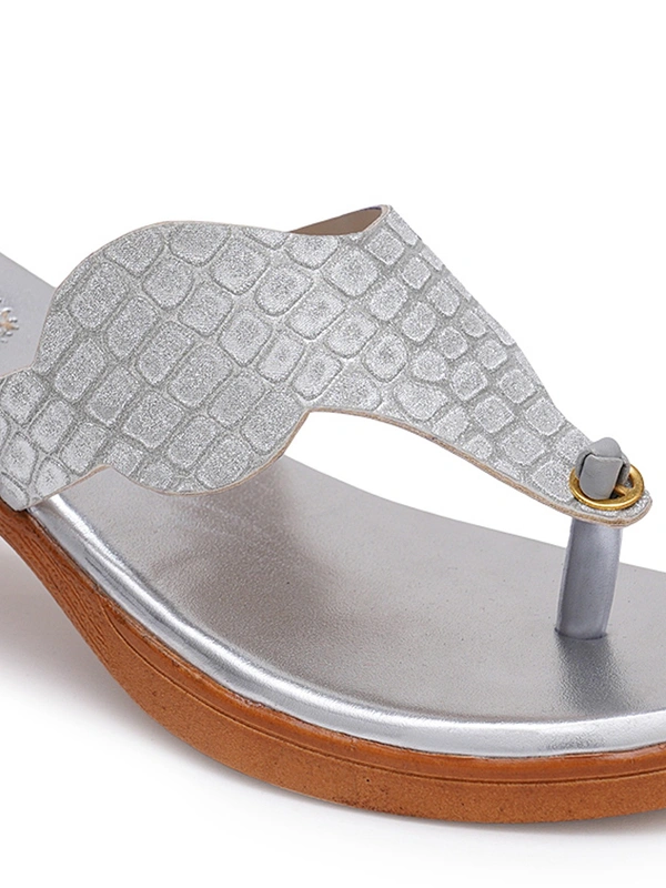 Stepee Sliver Fancy V shape slipper - 6 Pair set - Silver