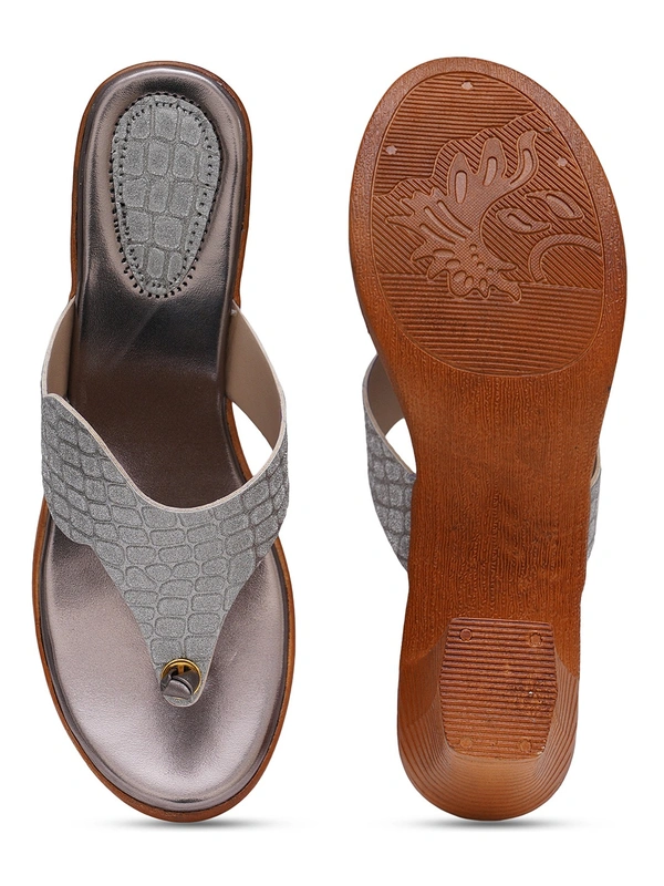 Stepee Grey Fancy V shape slipper - 6 Pair set - Grey