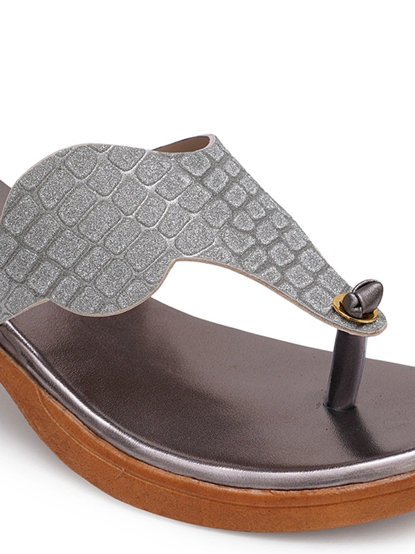 Stepee Grey Fancy V shape slipper - 6 Pair set - Grey
