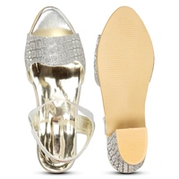Stepee Silver  Heel fancy Kids sandals- 8 Pair set - Silver