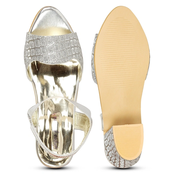 Stepee Silver  Heel fancy Kids sandals- 8 Pair set - Silver