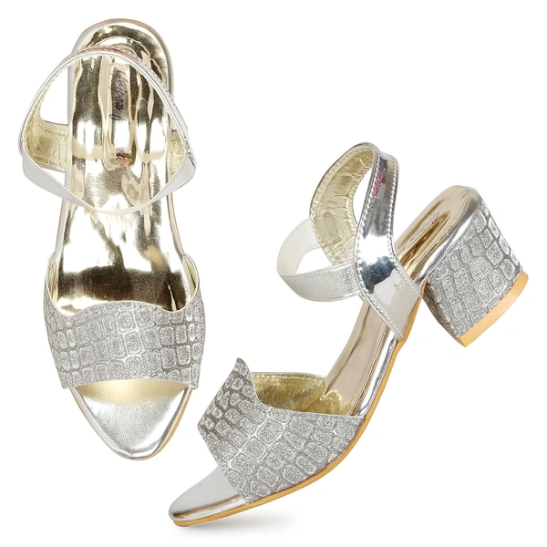Stepee Silver  Heel fancy Kids sandals- 8 Pair set - Silver