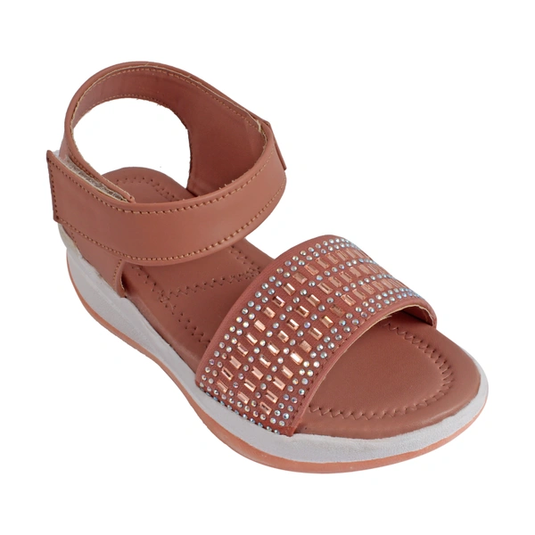 Stepee Peach Kids sandal with siroski  8 Pair set - Peach