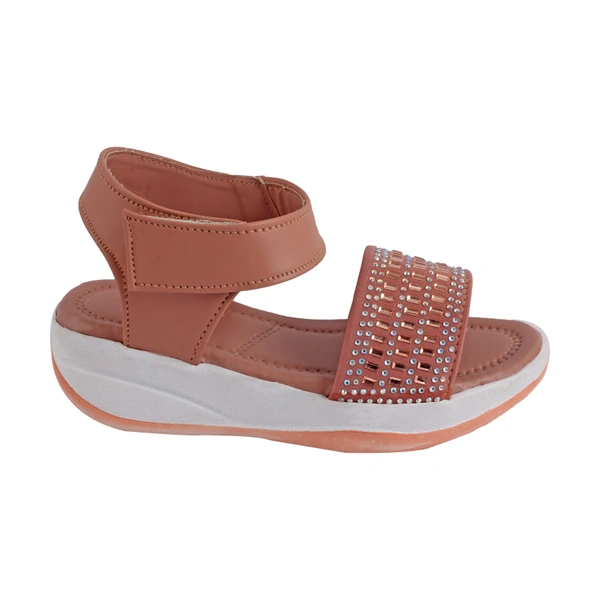 Stepee Peach Kids sandal with siroski  8 Pair set - Peach