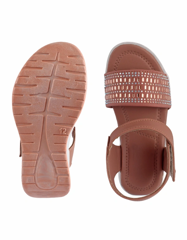 Stepee Peach Kids sandal with siroski  8 Pair set - Peach