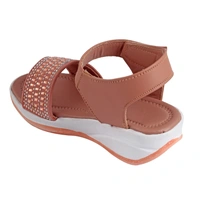 Stepee Peach Kids sandal with siroski  8 Pair set - Peach