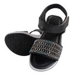 Stepee Black  Kids sandal with siroski  8 Pair set - Black