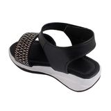 Stepee Black  Kids sandal with siroski  8 Pair set - Black