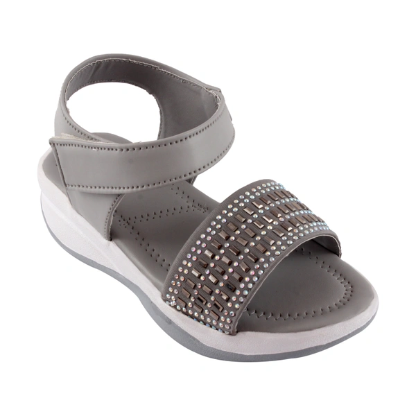 Stepee Grey Kids sandal with siroski  8 Pair set - Grey