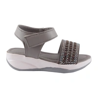 Stepee Grey Kids sandal with siroski  8 Pair set - Grey