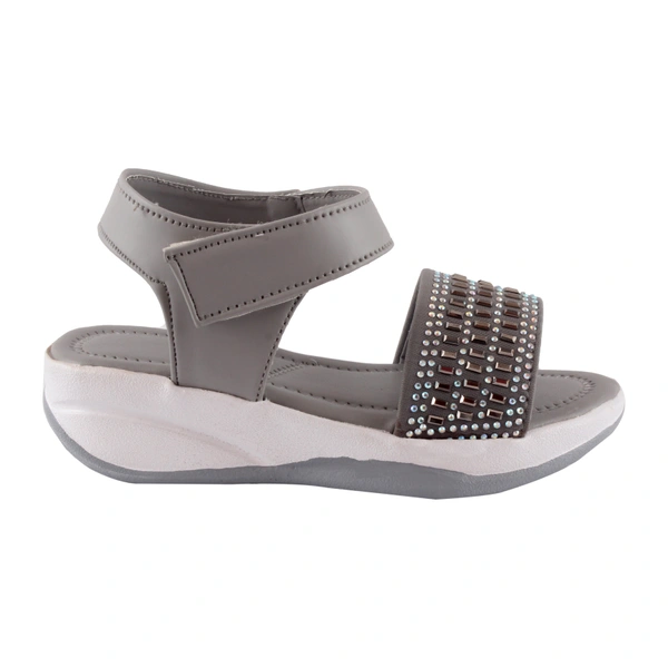 Stepee Grey Kids sandal with siroski  8 Pair set - Grey