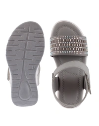 Stepee Grey Kids sandal with siroski  8 Pair set - Grey