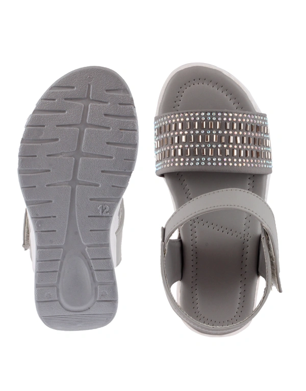 Stepee Grey Kids sandal with siroski  8 Pair set - Grey