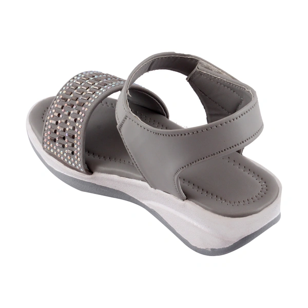 Stepee Grey Kids sandal with siroski  8 Pair set - Grey