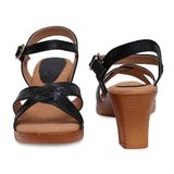 Stepee Black 2 inch heel Sandals for women - 6 pair set - Black