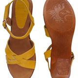 Stepee Yellow 2 inch heel Sandals for women - 6 pair set - Mustard
